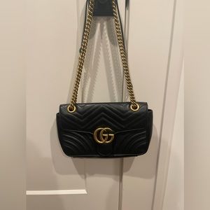 Gucci small marmont shoulder bag in perfect conditionmark on inside (see photo)